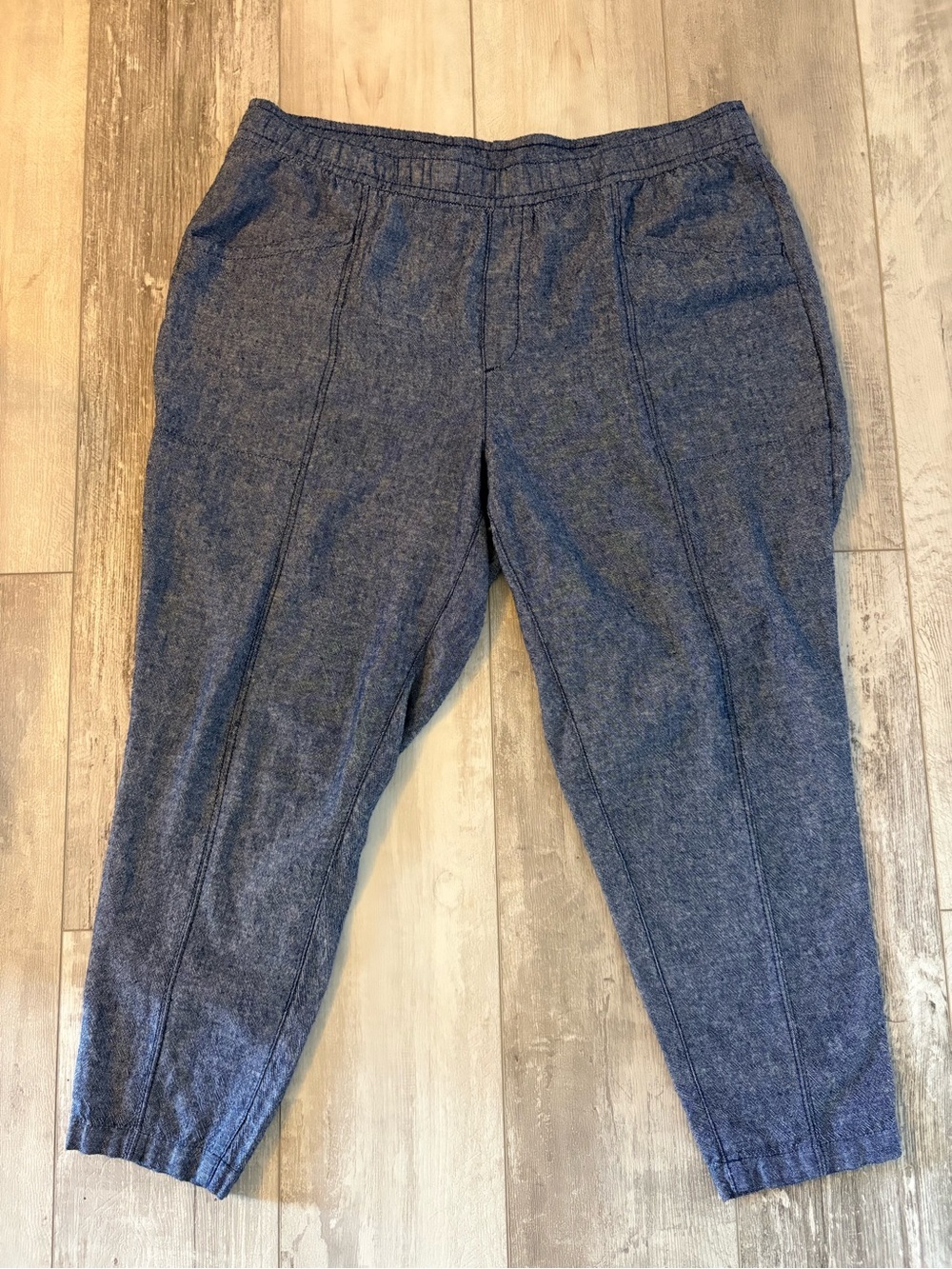 Old Navy Heathered Blue Tapered Pants Size XL